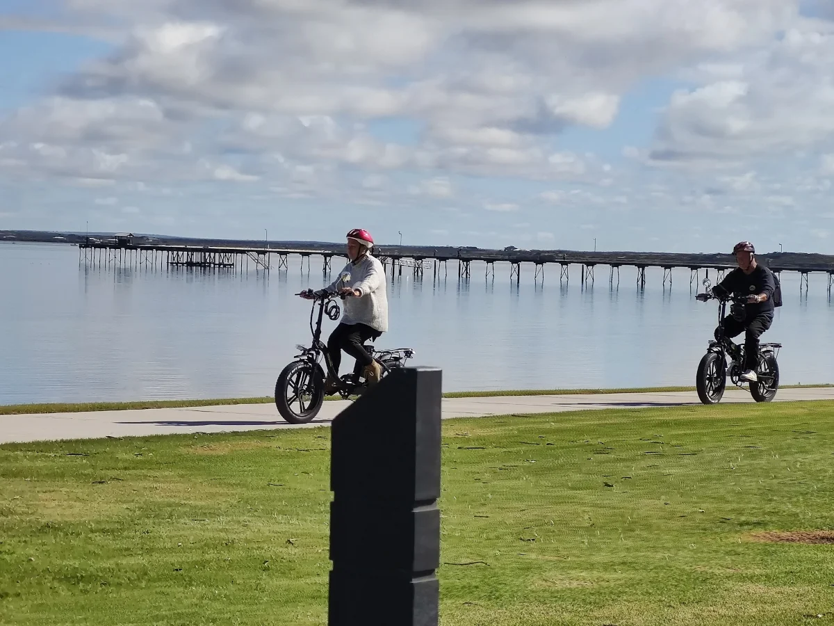 Ceduna Jetty stretching into Murat Bay, with calm waters and sunset hues, a popular spot for fishing and scenic walks in South Australia